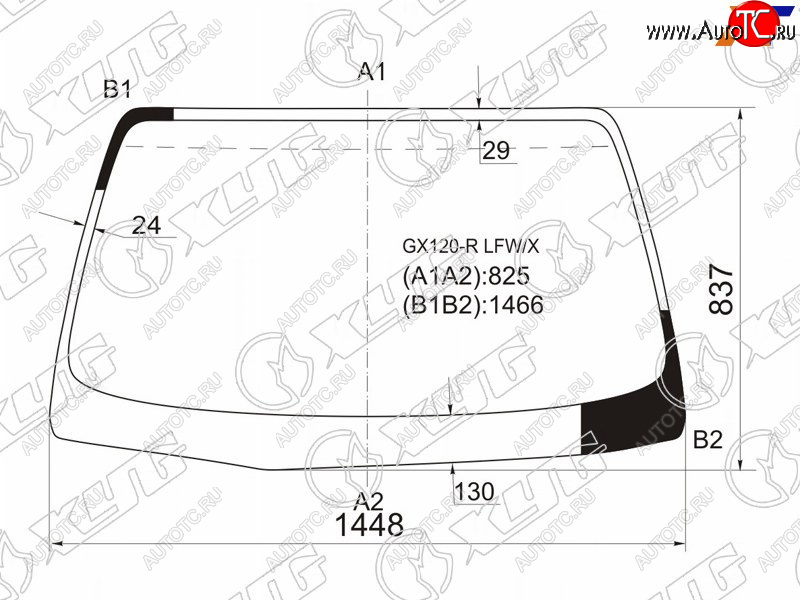 7 999 р. Стекло лобовое TOYOTA VEROSSA 01-04 XYG GX120-R LFW/X  с доставкой в г. Майкоп