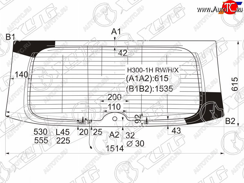 8 999 р. Стекло заднее (Цвет зеленый Обогрев Антенна) Hyundai H1 07-22  Starex 07-17 XYG H300-1H RW/H/X  с доставкой в г. Майкоп