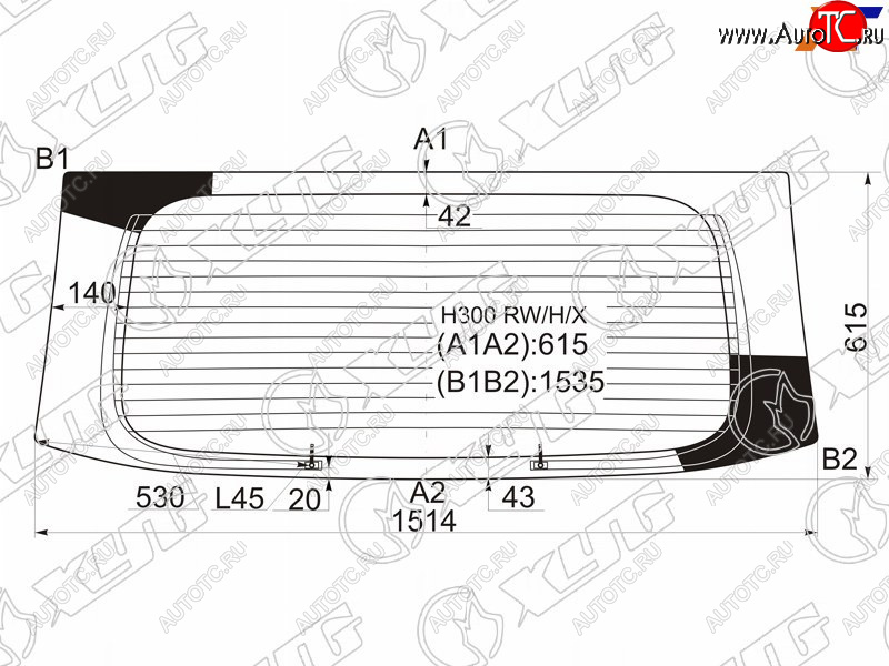 7 999 р. Стекло заднее (Цвет зеленый Обогрев) Hyundai H1 07-22  Starex 07-17 XYG H300 RW/H/X  с доставкой в г. Майкоп