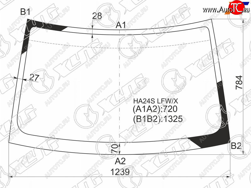 7 299 р. Стекло лобовое Mazda Carol 04-09  Nissan Pino 07-10  Suzuki Alto 04-09 XYG HA24S LFW/X  с доставкой в г. Майкоп