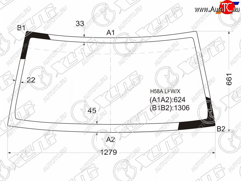 6 299 р. Стекло лобовое Mitsubishi Pajero Junior 95-98  Pajero Mini 94-12  Nissan Kix 08-12 XYG H58A LFW/X  с доставкой в г. Майкоп
