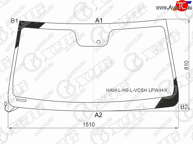 8 649 р. Стекло лобовое (Обогрев щеток Датчик дождя) Haval H9 15-17 XYG HAVAL-H9-L-VCSH LFW/H/X  с доставкой в г. Майкоп