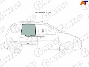 2 789 р. Стекло боковое опускное (Сзади Справа Цвет зеленый) Hyundai Lavita 01-07  Matrix 01-10 XYG HD-MATRIX RD/RH  с доставкой в г. Майкоп. Увеличить фотографию 1
