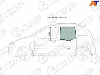 2 789 р. Стекло боковое опускное (Сзади Слева Цвет зеленый) Hyundai Lavita 01-07  Matrix 01-10             XYG HD-MATRIX RD/LH  с доставкой в г. Майкоп. Увеличить фотографию 1
