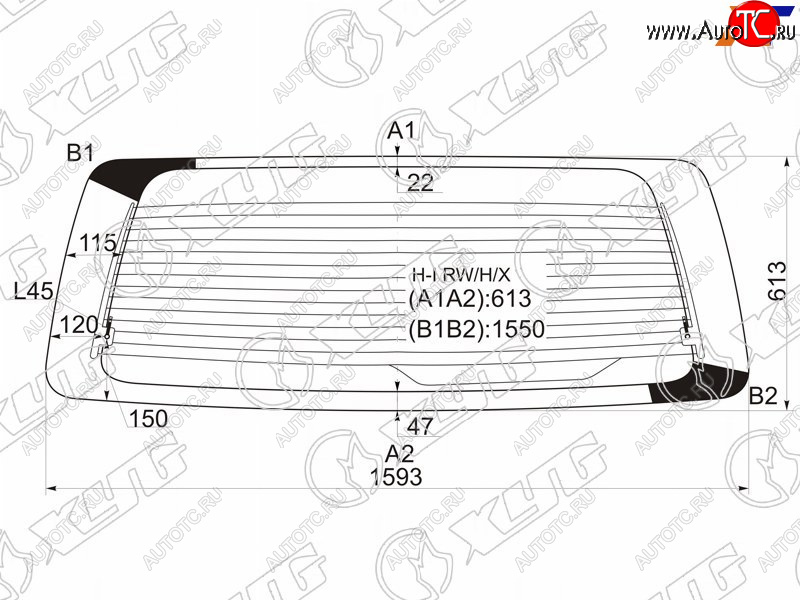 9 549 р. Стекло заднее (Цвет зеленый Обогрев) Hyundai H1 97-07  Starex 97-07 XYG H-I RW/H/X  с доставкой в г. Майкоп