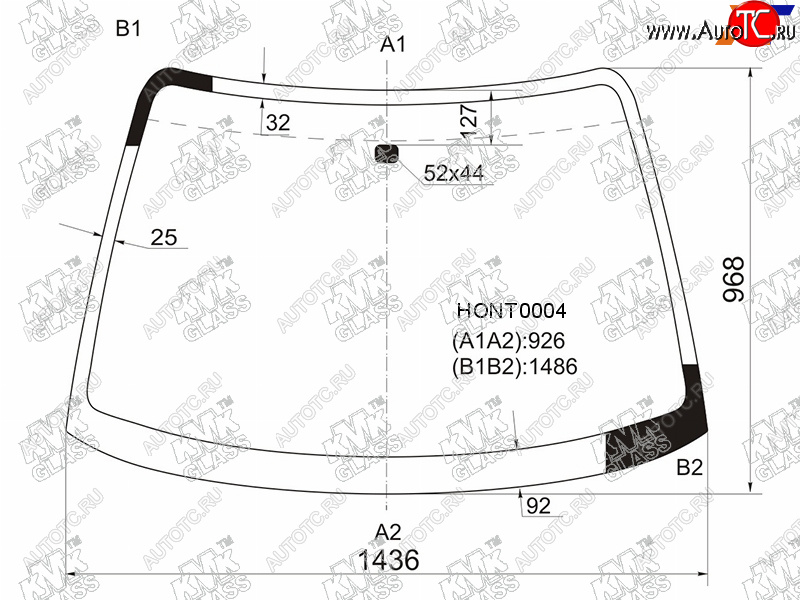 4 899 р. Стекло лобовое HONDA ACCORDTORNEO 45D 97-02                                                        KMK HONT0004  с доставкой в г. Майкоп
