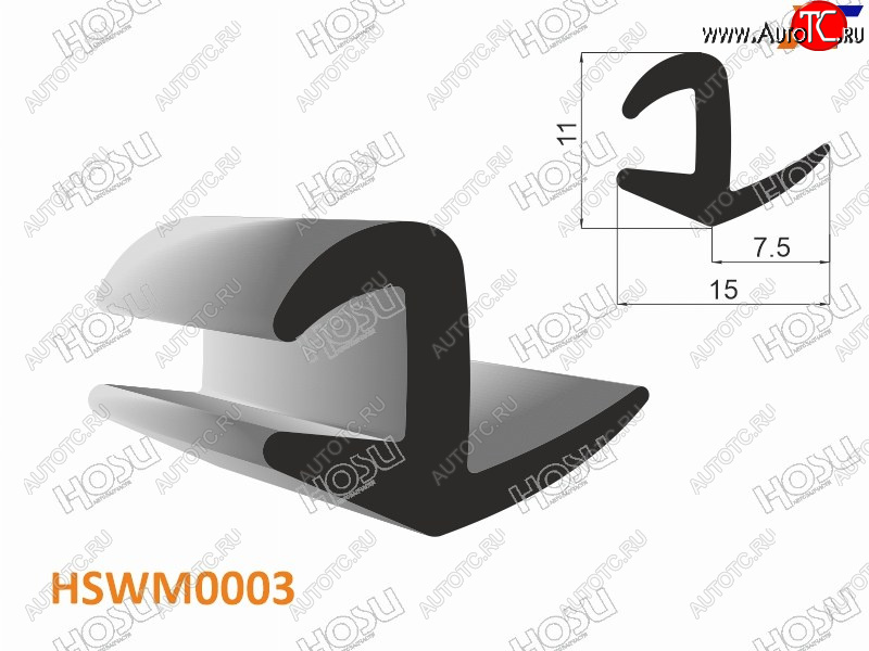 176 р. Молдинг универсальный (тип 8 mm U-LIP) - бухта 30 м.(цена за 1метр) HOSU HSWM0003  с доставкой в г. Майкоп