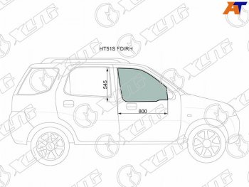 2 599 р. Стекло боковое опускное (Спереди Справа Цвет зеленый) Chevrolet Cruze 01-08  Subaru Justy 03-07  XYG HT51S FD/RH  с доставкой в г. Майкоп. Увеличить фотографию 1