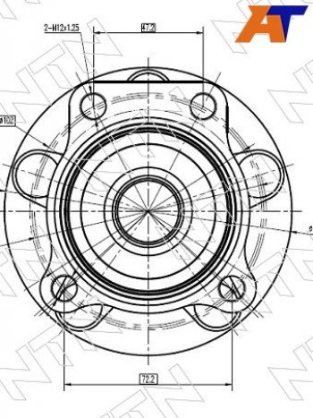 Ступичный узел перед SUBARU FORESTER SH,SJ  IMPREZA GH  LEGACY BP,BL,BM,BR                         NTN HUB213T-4