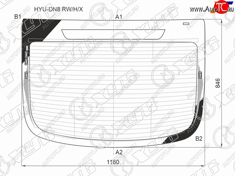 13 749 р. Стекло заднее (Цвет зеленый Обогрев Антенна) Hyundai Sonata 19-23 XYG HYU-DN8 RW/H/X  с доставкой в г. Майкоп