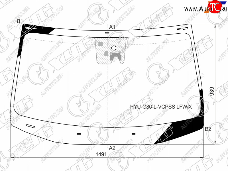 8 649 р. Стекло лобовое (Камера Датчик дождя) Genesis G80 17-20  Hyundai Genesis 14-17 XYG HYU-G80-L-VCPSS LFW/X  с доставкой в г. Майкоп