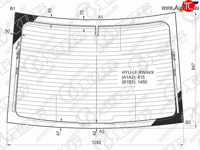 12 449 р. Стекло заднее (Цвет зеленый Обогрев Антенна) Hyundai Sonata 14-19 XYG HYU-LF RW/H/X  с доставкой в г. Майкоп