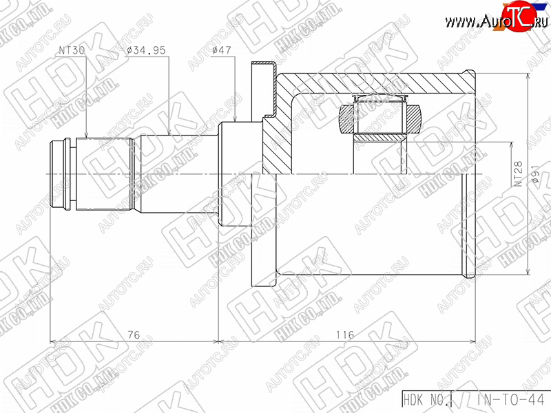 16 899 р. Шрус внутренний LHRH TOYOTA FORTUNER GGN155165GUN15#HILUX GGN1## 1GDFTV 16- HDK IN-TO-44  с доставкой в г. Майкоп