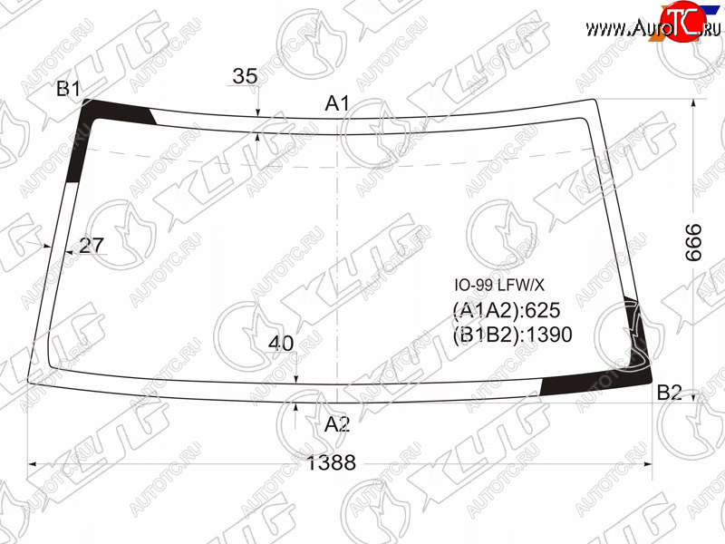 4 199 р. Стекло лобовое Mitsubishi Pajero iO 98-07  Pajero Pinin 98-05 XYG IO-99 LFW/X  с доставкой в г. Майкоп