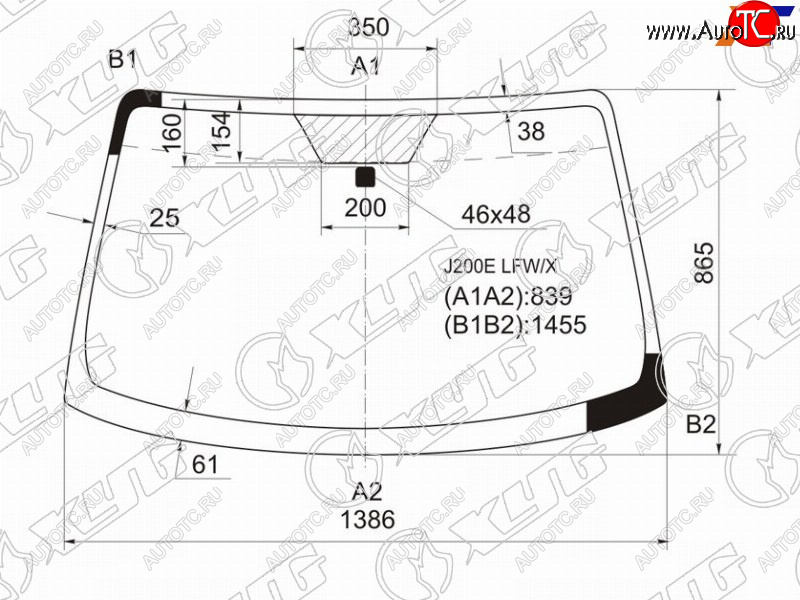 4 999 р. Стекло лобовое Daihatsu Be-Go 06-16  Terios 06-  Toyota Rush 06-16 XYG J200E LFW/X  с доставкой в г. Майкоп