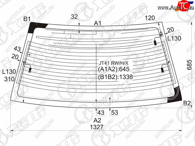 7 199 р. Стекло заднее (Цвет зеленый Обогрев Антенна 4D SED) Mitsubishi Lancer 02-10  Lancer Cedia 00-03 XYG JT41 RW/H/X  с доставкой в г. Майкоп