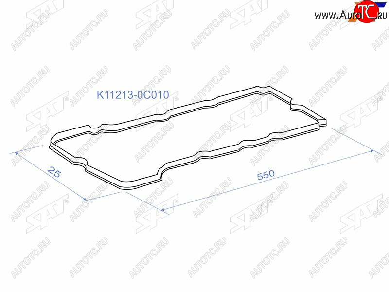 299 р. Прокладка клапанной крышки TOYOTA HIACE TRH2## 05-HILUX TGN15 05-FORTUNER TGN5161 05- SAT K11213-0C010  с доставкой в г. Майкоп
