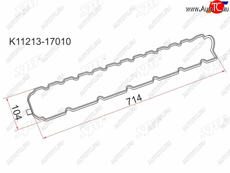 329 р. Прокладка клапанной крышки TY 1HZ, 1HDT SAT K11213-17010  с доставкой в г. Майкоп