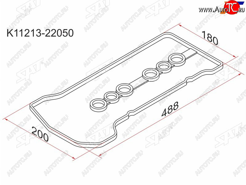 228 р. Прокладка клапанной крышки TY 1ZZ-FE, 00- SAT K11213-22050  с доставкой в г. Майкоп