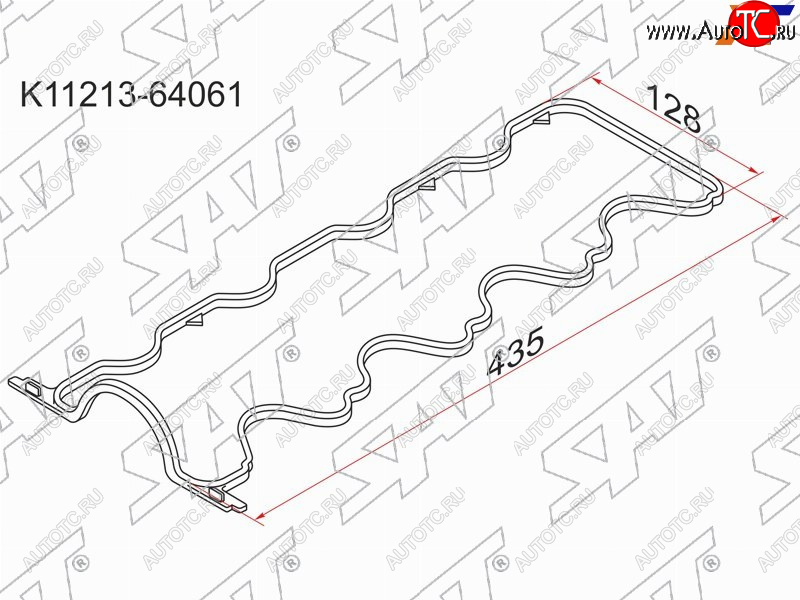 280 р. Прокладка клапанной крышки TY 2-3C# 93-, без отверстий под болты SAT K11213-64061  с доставкой в г. Майкоп