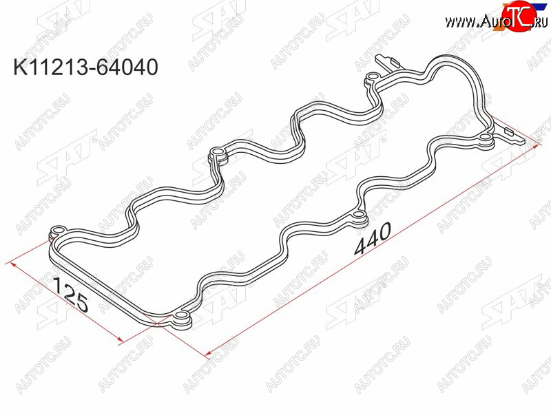 211 р. Прокладка клапанной крышки TY 1-2C# -93 SAT K11213-64040  с доставкой в г. Майкоп
