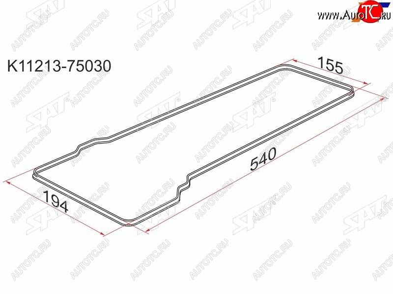 207 р. Прокладка клапанной крышки TY 3RZ-FE RZJ95RZJ120, RZN18#21#, RCH1#2#, RZU1## SAT K11213-75030  с доставкой в г. Майкоп