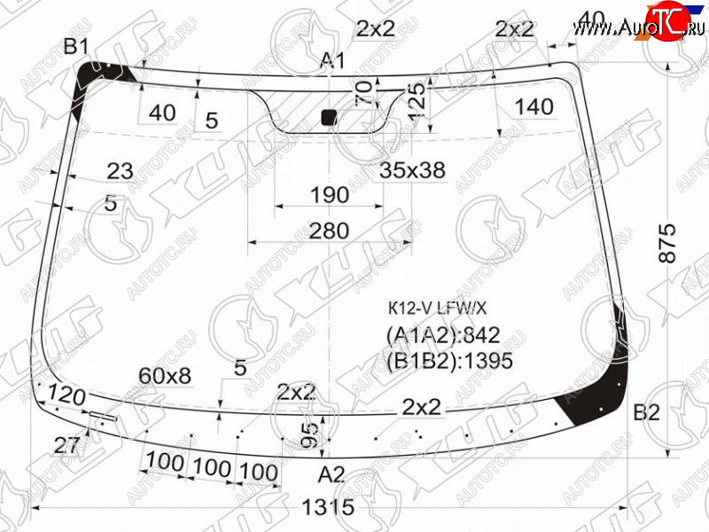5 299 р. Стекло лобовое Nissan March 02-10  Micra 03-10 XYG K12-V LFW/X  с доставкой в г. Майкоп