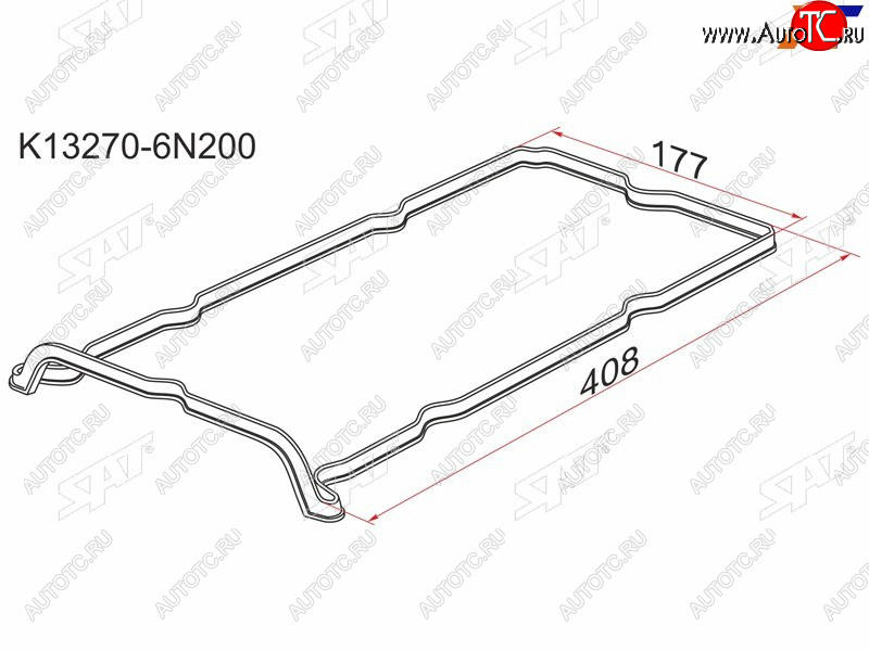 399 р. Прокладка клапанной крышки NS QR20DD, QR25DD, 00- G10P12 SAT K13270-6N200  с доставкой в г. Майкоп