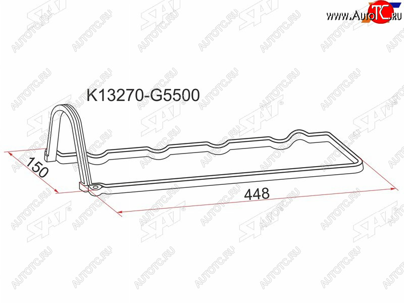 359 р. Прокладка клапанной крышки NS LD20+T, C22C23 SAT K13270-G5500  с доставкой в г. Майкоп