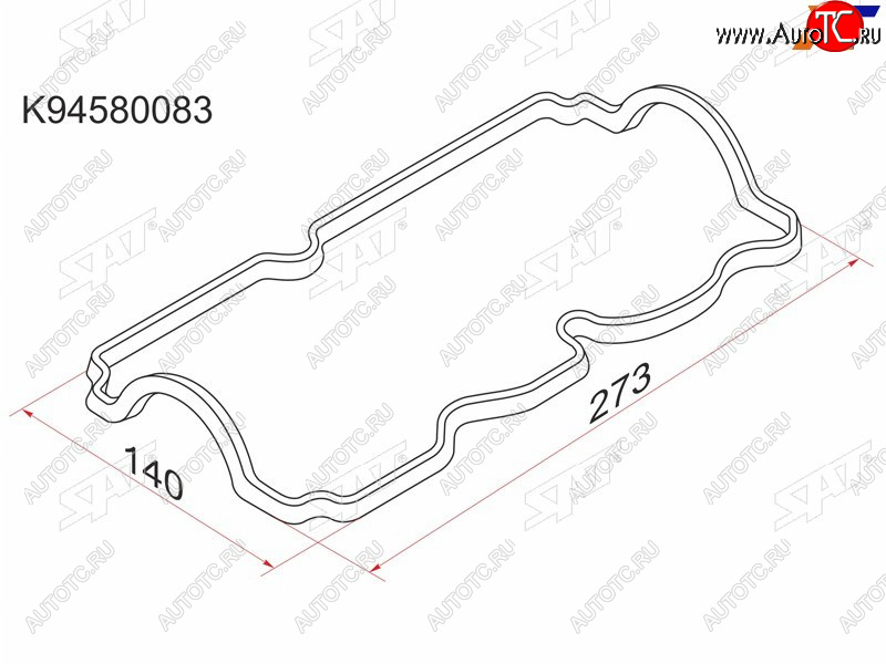 103 р. Прокладка клапанной крышки DW MatizTico 0.8 (F8CV) 98-, CH Spark 0.8 05- SAT K94580083  с доставкой в г. Майкоп