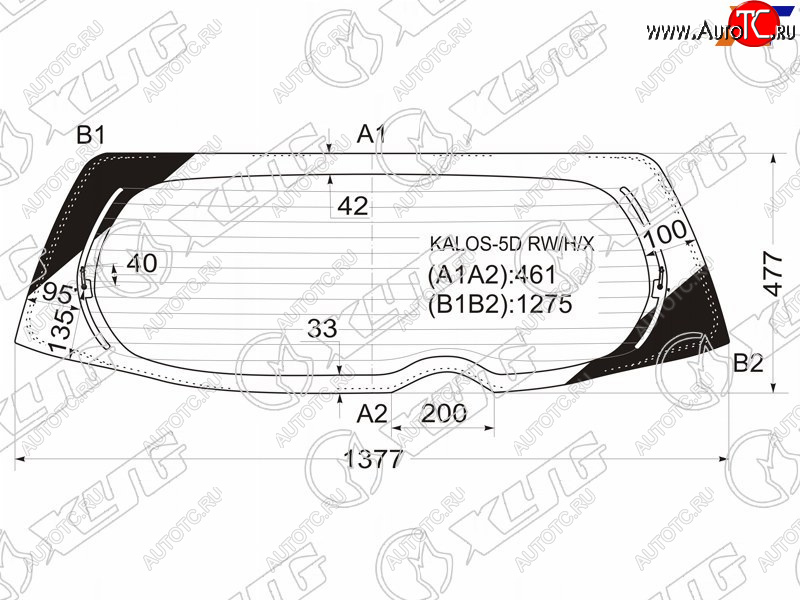 10 999 р. Стекло заднее (Цвет зеленый Обогрев) Chevrolet Aveo 02-11  Kalos 03-08  Daewoo Gentra 05-11  Kal XYG KALOS-5D RW/H/X  с доставкой в г. Майкоп