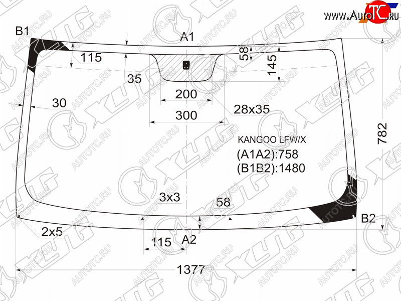 4 999 р. Стекло лобовое RENAULT KANGOO 97-07 XYG KANGOO LFW/X  с доставкой в г. Майкоп