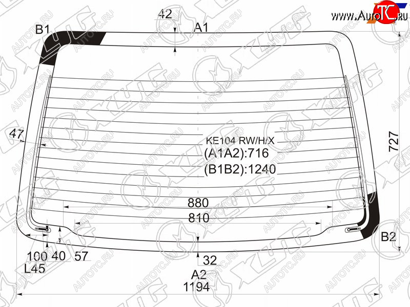 8 749 р. Стекло заднее (Цвет зеленый Обогрев) Toyota Corolla (E100) 91-02  Corolla FX 92-95 XYG KE104 RW/H/X  с доставкой в г. Майкоп