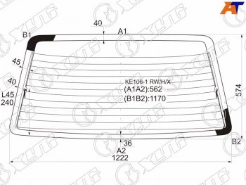 7 999 р. Стекло заднее (Цвет зеленый Обогрев Фонари хрусталь) Toyota Corolla (E100) 91-02  Sprinter 93-02 XYG KE106-1 RW/H/X  с доставкой в г. Майкоп. Увеличить фотографию 1