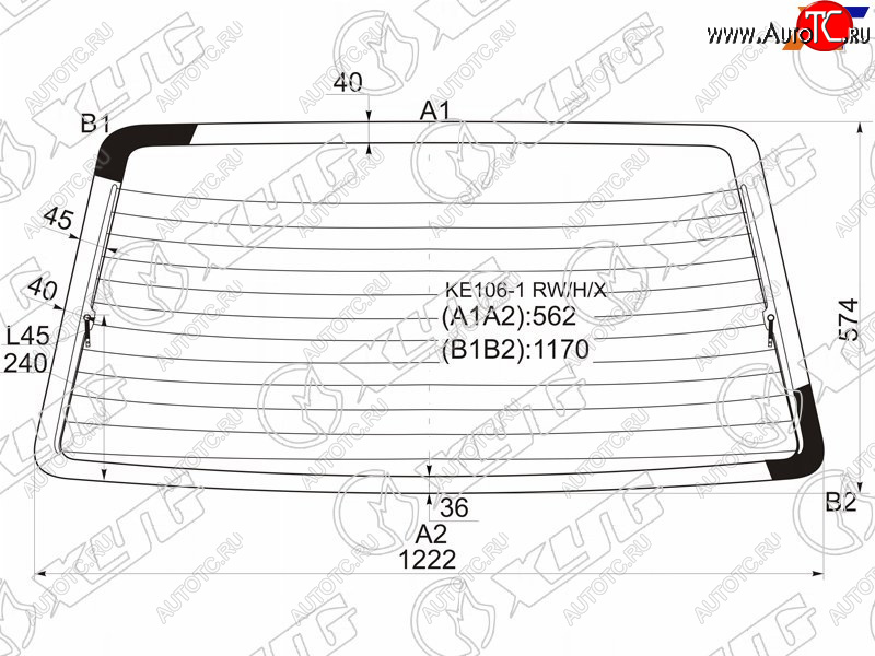 7 999 р. Стекло заднее (Цвет зеленый Обогрев Фонари хрусталь) Toyota Corolla (E100) 91-02  Sprinter 93-02 XYG KE106-1 RW/H/X  с доставкой в г. Майкоп