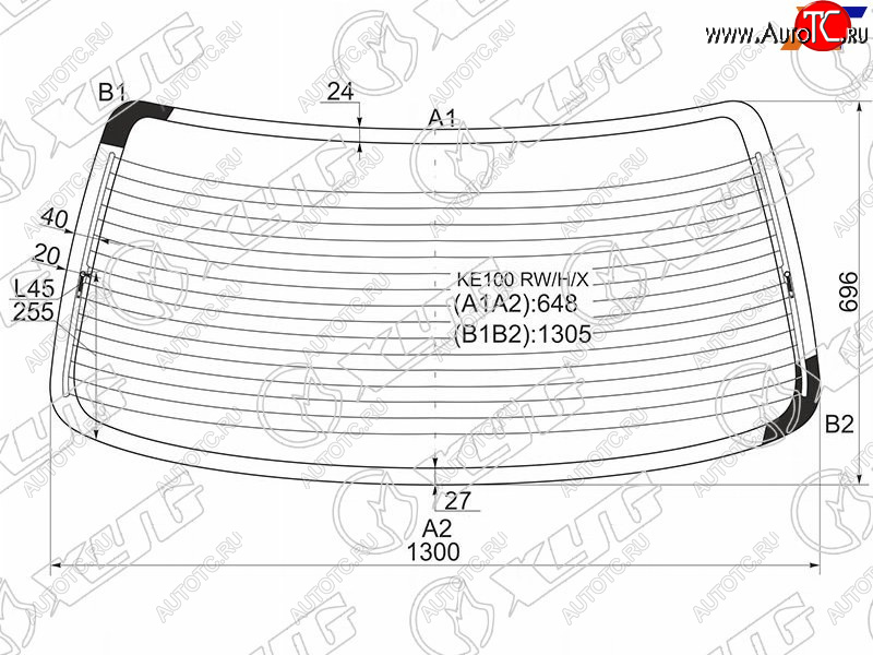 7 999 р. Стекло заднее (Цвет зеленый Обогрев 4D SED) Toyota Corolla (E100) 91-02 XYG KE100 RW/H/X  с доставкой в г. Майкоп