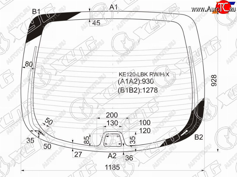 10 499 р. Стекло заднее (Цвет зеленый Обогрев) Toyota Corolla (E110) 95-01 XYG KE120-LBK RW/H/X  с доставкой в г. Майкоп