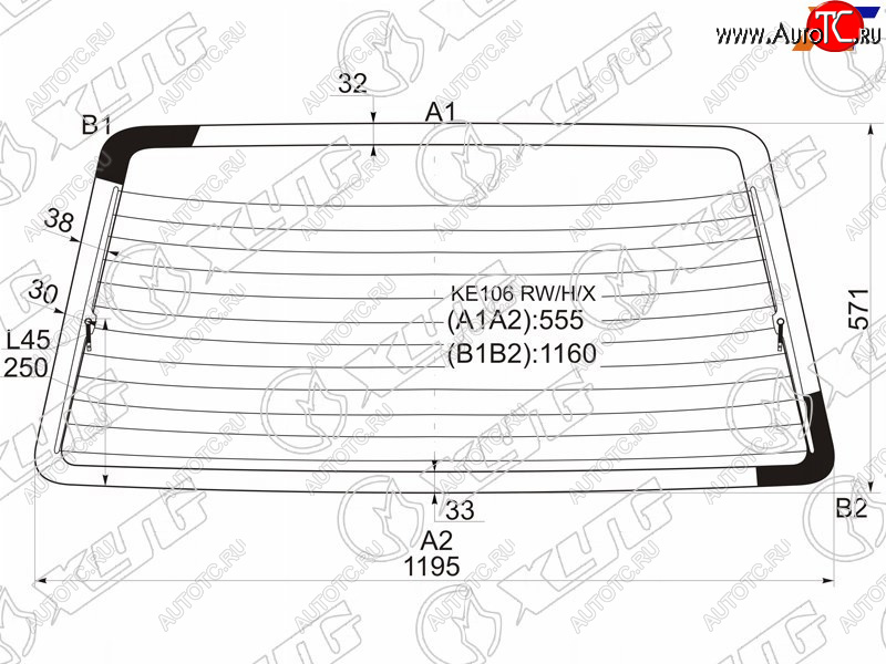 7 999 р. Стекло заднее (Цвет зеленый Обогрев 5D WGN) Toyota Corolla (E100) 91-02  Sprinter 93-02 XYG KE106 RW/H/X  с доставкой в г. Майкоп