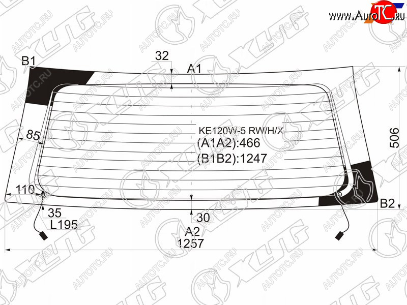 8 349 р. Стекло заднее (Цвет зеленый Обогрев 5D WGN) Toyota Corolla (E120) 00-07  Corolla Fielder (E120) 0 XYG KE120W-5 RW/H/X  с доставкой в г. Майкоп