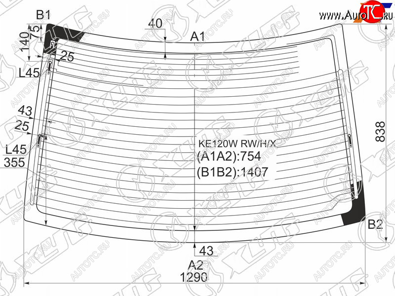 6 749 р. Стекло заднее (Цвет зеленый Обогрев Антенна 4D SED) Toyota Corolla (E120) 00-07  Corolla JPN (E1 XYG KE120W RW/H/X  с доставкой в г. Майкоп