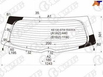 7 999 р. Стекло заднее (Цвет зеленый Обогрев) Toyota Corolla Fielder (E140) 06-12 XYG KE130-STW RW/H/X  с доставкой в г. Майкоп. Увеличить фотографию 1