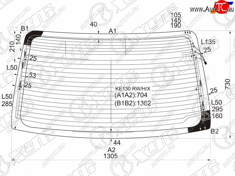 7 999 р. Стекло заднее (Цвет зеленый Обогрев Антенна) Toyota Corolla Axio (E140) 06-12  Corolla USA (E150) XYG KE130 RW/H/X  с доставкой в г. Майкоп