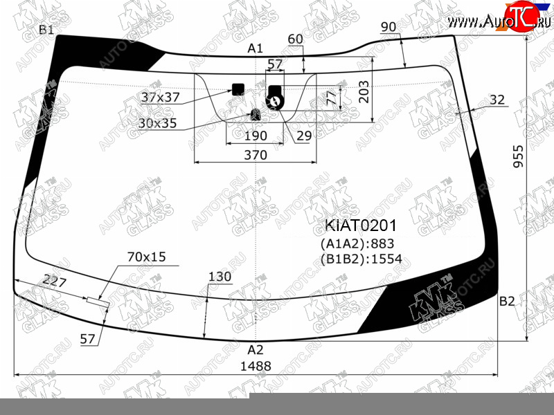 5 699 р. Стекло лобовое + дд +дзапотевания KIA OPTIMA 15-20                                                  KMK KIAT0201  с доставкой в г. Майкоп