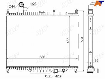 12 449 р. Радиатор охлаждающей жидкости SAT  Land Rover Discovery 4 L319 (2009-2016)  с доставкой в г. Майкоп. Увеличить фотографию 2