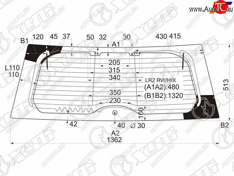 11 249 р. Стекло заднее (Цвет зеленый Обогрев Антенна) Land Rover Freelander 06-14 XYG LR2 RW/H/X  с доставкой в г. Майкоп
