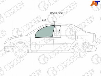 2 399 р. Стекло боковое опускное (Спереди Слева Цвет зеленый) Renault Logan 04-16  Dacia Logan 04-08  Log XYG LOGAN FD/LH  с доставкой в г. Майкоп. Увеличить фотографию 1