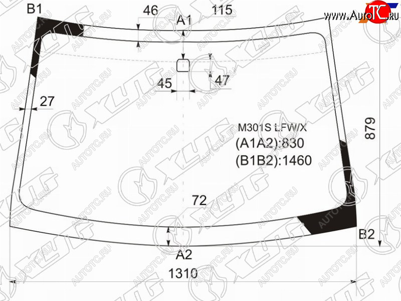 4 999 р. Стекло лобовое Toyota Passo 04-10  Daihatsu Boon 04-10  Sirion 05-13  Subaru Justy 07-11 XYG M301S LFW/X  с доставкой в г. Майкоп
