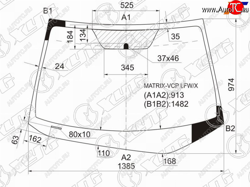 8 649 р. Стекло лобовое Pontiac Vibe 08-10  Toyota Matrix 08-13 XYG MATRIX-VCP LFW/X  с доставкой в г. Майкоп