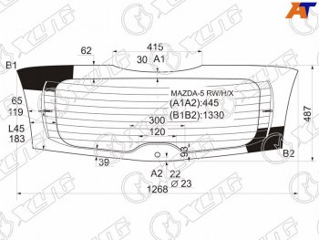 8 499 р. Стекло заднее (Цвет зеленый Обогрев) Mazda 5 04-11  Premacy 05-10 XYG MAZDA-5 RW/H/X  с доставкой в г. Майкоп. Увеличить фотографию 1