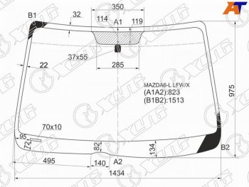 6 899 р. Стекло лобовое Mazda 6 02-08 XYG MAZDA6-L LFW/X  с доставкой в г. Майкоп. Увеличить фотографию 1